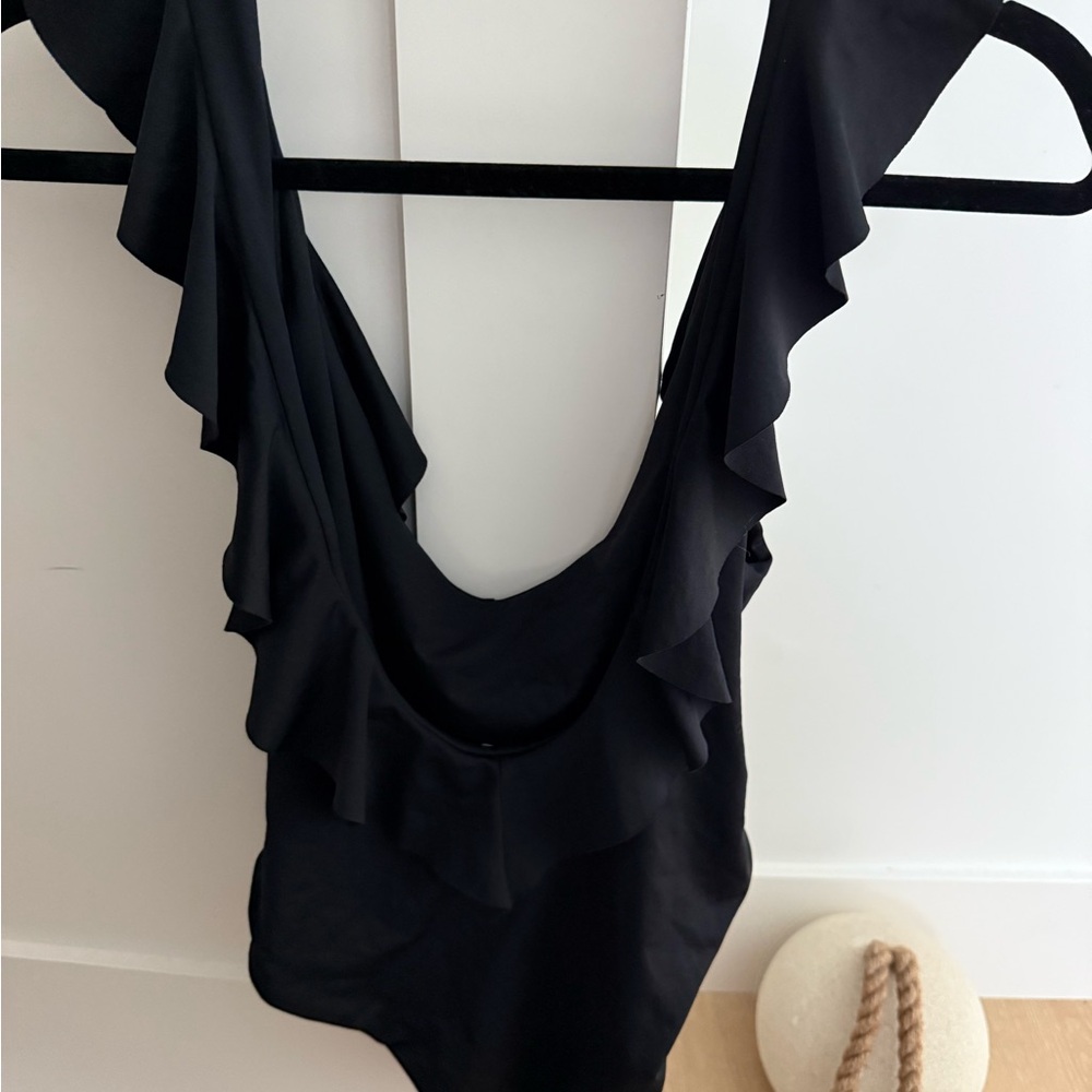 Black Eberjey Ruffled One-Piece Swimsuit